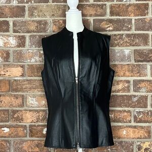 Black Genuine Leather Vest